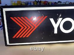 Vintage Yokohama Tire Double Sided Dealer Sign Lighted Check Out The Pics