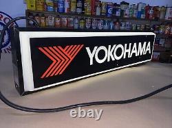 Vintage Yokohama Tire Double Sided Dealer Sign Lighted Check Out The Pics