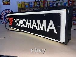 Vintage Yokohama Tire Double Sided Dealer Sign Lighted Check Out The Pics