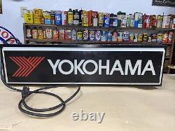 Vintage Yokohama Tire Double Sided Dealer Sign Lighted Check Out The Pics