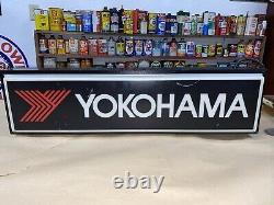 Vintage Yokohama Tire Double Sided Dealer Sign Lighted Check Out The Pics