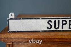 Vintage embossed SUPERVISOR Office Sign Double Sided Metal Gas Station bracket