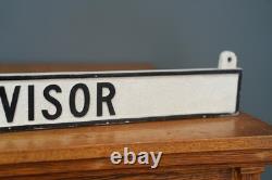Vintage embossed SUPERVISOR Office Sign Double Sided Metal Gas Station bracket