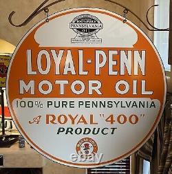 Vintage''loyal-penn'' Double Sided 30 Inch Porcelain Sign