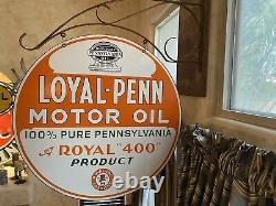 Vintage''loyal-penn'' Double Sided 30 Inch Porcelain Sign