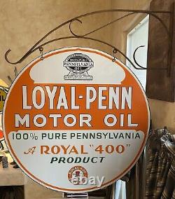 Vintage''loyal-penn'' Double Sided 30 Inch Porcelain Sign