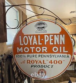 Vintage''loyal-penn'' Double Sided 30 Inch Porcelain Sign