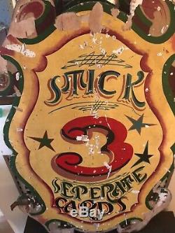 Vintage original Hand Painted Sign Fairground Funfair Circus Double Sided