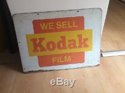 Vintage original Kodak metal tin sign, double sided, c1950s 1970s