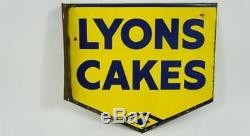 Vintage original, Lyons Cakes double sided wall sign 18x16 (45cm x 40cm)