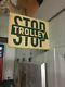 Vintage Stop Trolley Double Sided Porcelain Sign