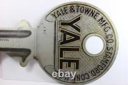 Vtg. 1925 YALE & TOWNE KEY LOCK DOUBLE SIDED SIGN SHOP LOCKSMITH ADVERTISING