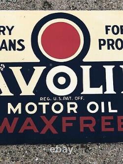 Vtg 1935 Havoline Motor Oil Rack Sign Tin Double Sided DST 21.25 Texaco Gas Oil