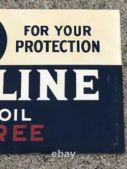 Vtg 1935 Havoline Motor Oil Rack Sign Tin Double Sided DST 21.25 Texaco Gas Oil