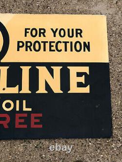 Vtg 1935 Havoline Motor Oil Rack Sign Tin Double Sided DST 21.25 Texaco Gas Oil