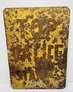 Vtg 1960 Top Value Stamps Advertising Sign Double Sided Metal 28 Gas Oil Store