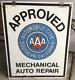 Vtg Aaa 1990 Approved Mechanical Auto Repair Double Sided Metal Advertising Sign