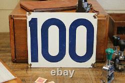 Vtg Double Sided Gas Station 100 Oil Porcelain Enamel Advertising Sign Auto