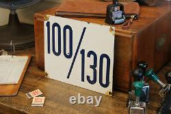 Vtg Double Sided Gas Station 100 Oil Porcelain Enamel Advertising Sign Auto