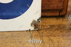 Vtg Double Sided Gas Station 100 Oil Porcelain Enamel Advertising Sign Auto