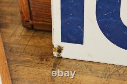 Vtg Double Sided Gas Station 100 Oil Porcelain Enamel Advertising Sign Auto