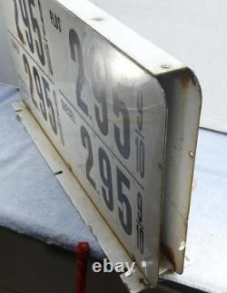 Vtg Double Sided Metal Gas Station Pump Price Sign Gasoline & Oil Advertising