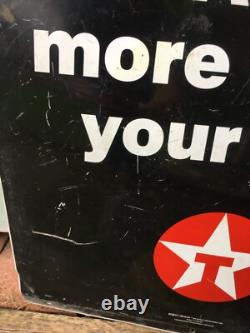 Vtg. Havoline Motor Oil Texaco Metal Sign 24in x 36in Double Sided Gas Station