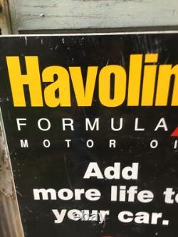 Vtg. Havoline Motor Oil Texaco Metal Sign 24in x 36in Double Sided Gas Station