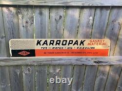 Vtg Karropak Fel-Pro Gasket Sign Metal Double Sided Gas Oil Engine Motor 60s 41