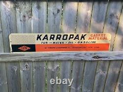 Vtg Karropak Fel-Pro Gasket Sign Metal Double Sided Gas Oil Engine Motor 60s 41