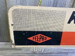 Vtg Karropak Fel-Pro Gasket Sign Metal Double Sided Gas Oil Engine Motor 60s 41