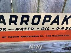 Vtg Karropak Fel-Pro Gasket Sign Metal Double Sided Gas Oil Engine Motor 60s 41