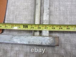 Vtg Men Working Road Construction Double Sided Warning Sign W Stand Flag Holders