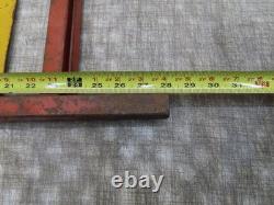 Vtg Men Working Road Construction Double Sided Warning Sign W Stand Flag Holders