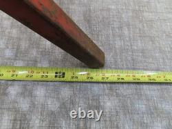 Vtg Men Working Road Construction Double Sided Warning Sign W Stand Flag Holders