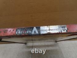 Vtg Men Working Road Construction Double Sided Warning Sign W Stand Flag Holders