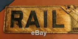 Vtg Original 48 Cast Iron Double Sided Railroad Crossing Crossbuck Sign 2 Piece