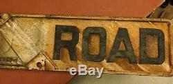 Vtg Original 48 Cast Iron Double Sided Railroad Crossing Crossbuck Sign 2 Piece