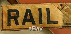 Vtg Original 48 Cast Iron Double Sided Railroad Crossing Crossbuck Sign 2 Piece