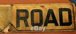 Vtg Original 48 Cast Iron Double Sided Railroad Crossing Crossbuck Sign 2 Piece