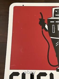 Vtg Original Fuelman Gas Station fuel Advertising Sign 24x24 Double Sided robot