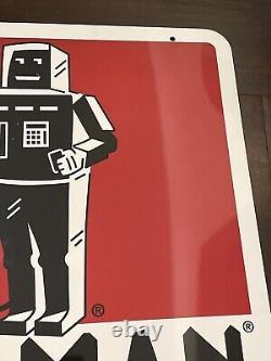 Vtg Original Fuelman Gas Station fuel Advertising Sign 24x24 Double Sided robot