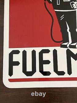 Vtg Original Fuelman Gas Station fuel Advertising Sign 24x24 Double Sided robot