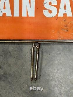 Vtg Original Homelite Advertising sign Double Sided Rack topper Chain saw Sign