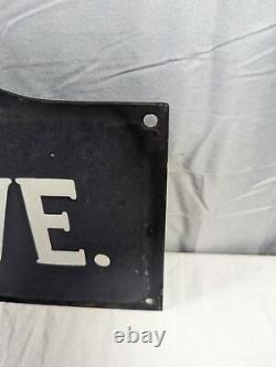 Vtg Porcelain Double Sided Street Sign Castle Hill Ave. Quimby Ave. Bronx NY