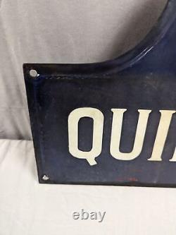 Vtg Porcelain Double Sided Street Sign Castle Hill Ave. Quimby Ave. Bronx NY