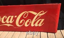 Vtg RARE 1950 Double Side Coca Cola Sled Sign 68 X 24 Original with Provenance