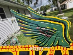 Vtg c. 1950s DEKALB Corn Seed Tin Flying Ear Weathervane Double Sided Sign Nice