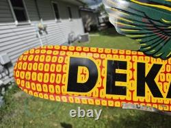 Vtg c. 1950s DEKALB Corn Seed Tin Flying Ear Weathervane Double Sided Sign Nice