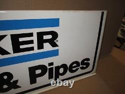 WALKER MUFFLERS Two Sided Swinging Sign OLD VINTAGE Gas Station BIG & HEAVY SIGN